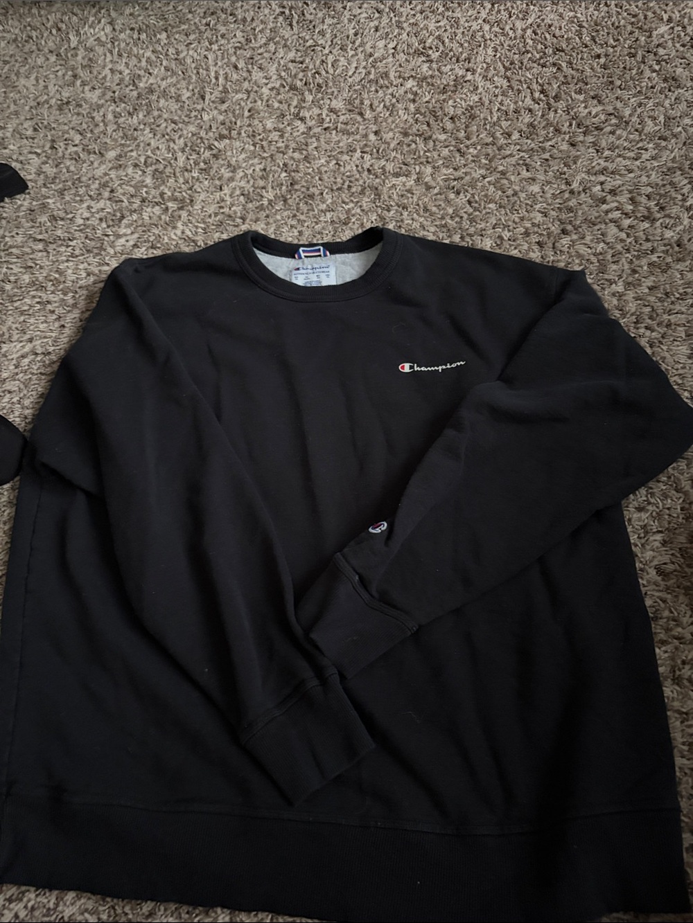 Champion Black Pullover Sweatshirt with Small Logo